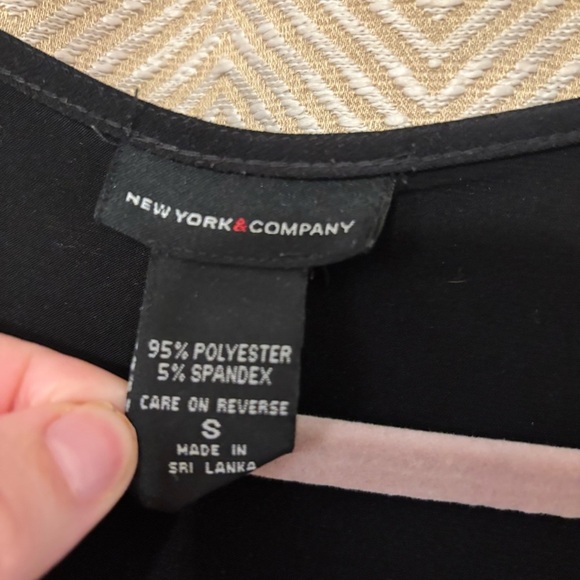 Small New York & Company Black Wrap Dress, Half Sleeves - Picture 2 of 8